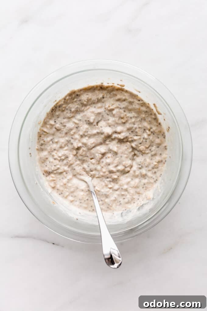 banana overnight oats in a large bowl.