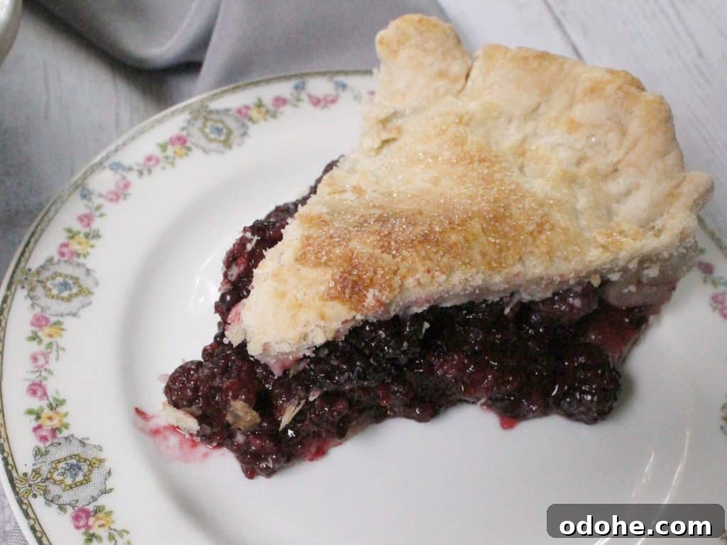 Ultimate Deep-Dish Blackberry Pie Recipe for Perfect Crust 3 This deep dish blackberry pie is chock full of bursting berries--it's the perfect way to harness the sweetness of summer's berry bounty!