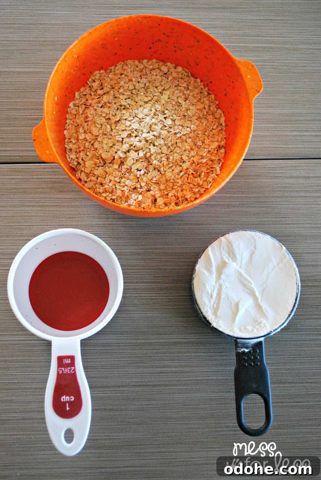oats, flour, water
