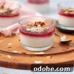 Vegan Coconut Panna Cotta with Fresh Strawberries 7 Close up on the Vegan Panna Cotta on a wooden board