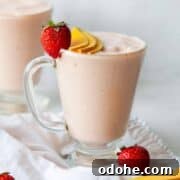 Creamy Banana, Mango & Strawberry Smoothie Recipe 9 protein banana mango strawberry smoothie