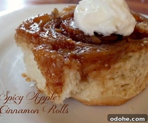 Spicy apple maple cinnamon rolls rise overnight in the refrigerator.