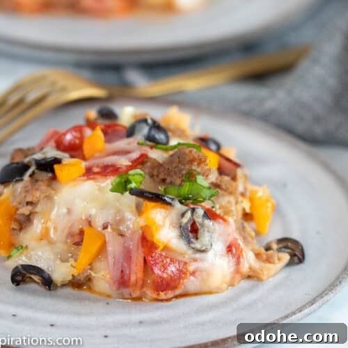 Low Carb Meat Lovers Pizza Casserole