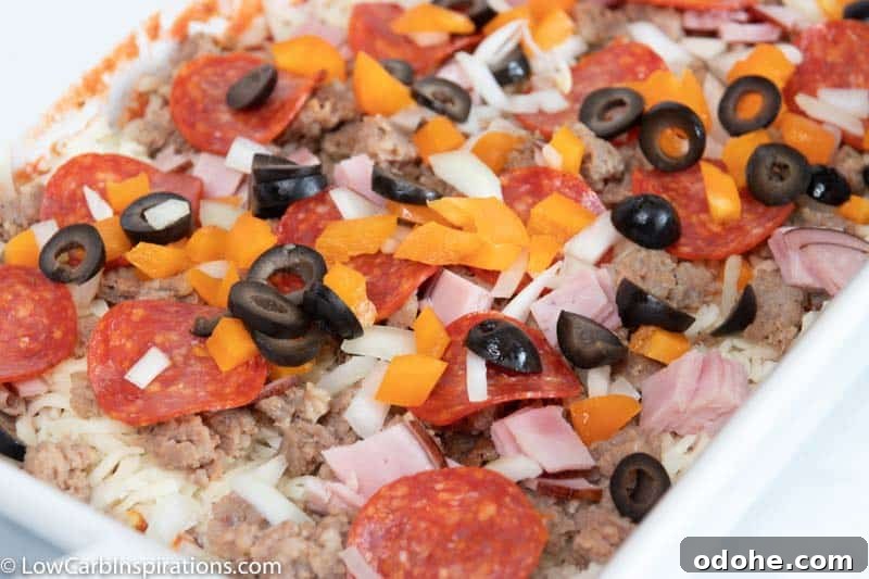 Low-Carb Meat-Lovers Pizza Casserole Recipe 9 Low Carb Meat Lovers Pizza Casserole