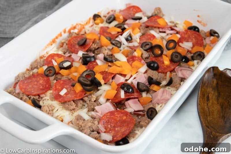 Low-Carb Meat-Lovers Pizza Casserole Recipe 10 Low Carb Meat Lovers Pizza Casserole