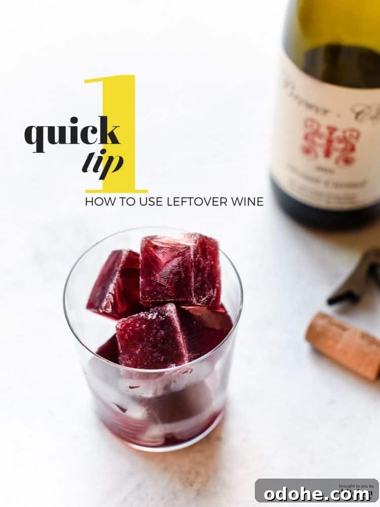 Save Leftover Wine with Wine Ice Cubes: One Quick Tip 2 Have an unfinished bottle of wine? Learn how to use leftover wine with One Quick Tip by making wine ice cubes!