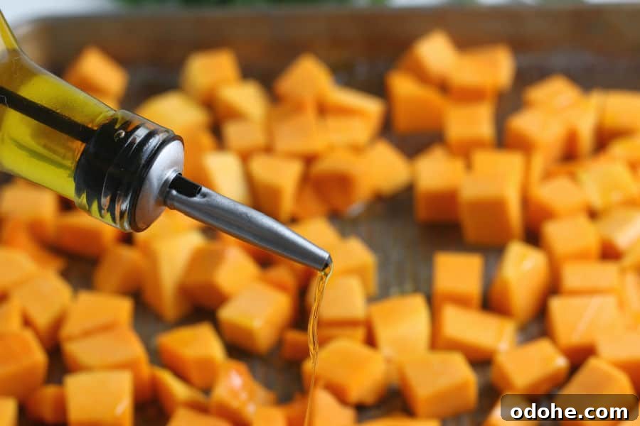 Roasting a Whole Butternut Squash: Simple Oven Method 5 Roasted Butternut Squash on Pan