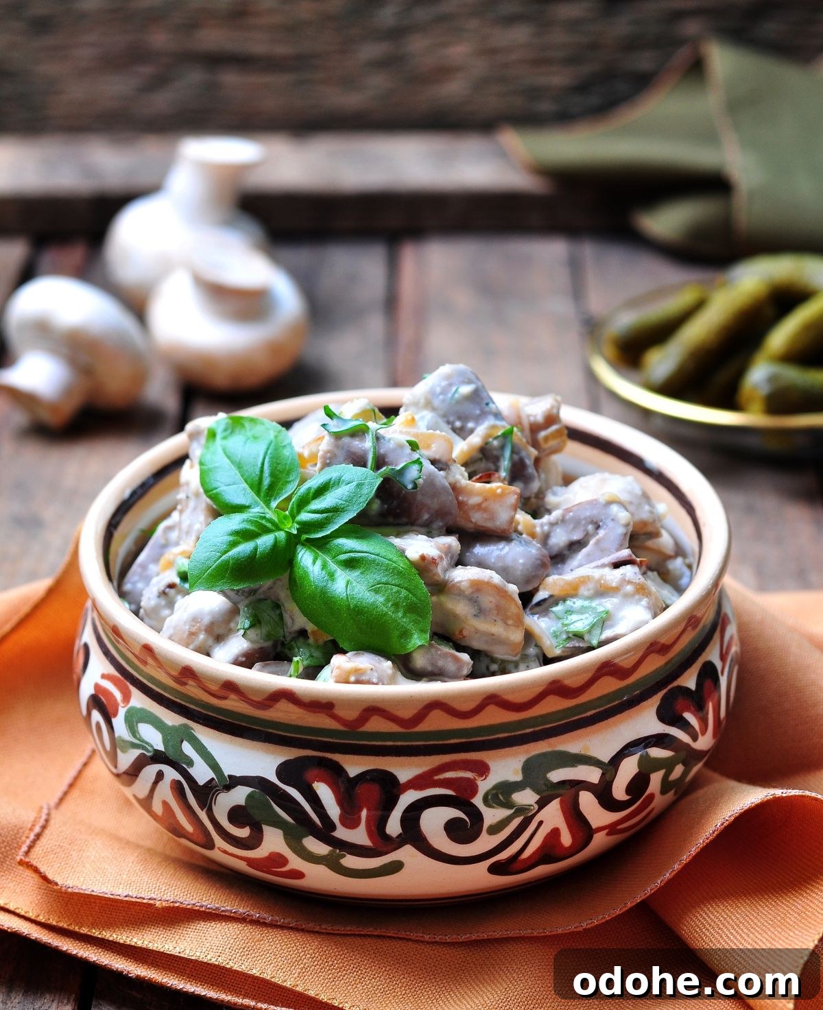 creamed chicken hearts and mushrooms