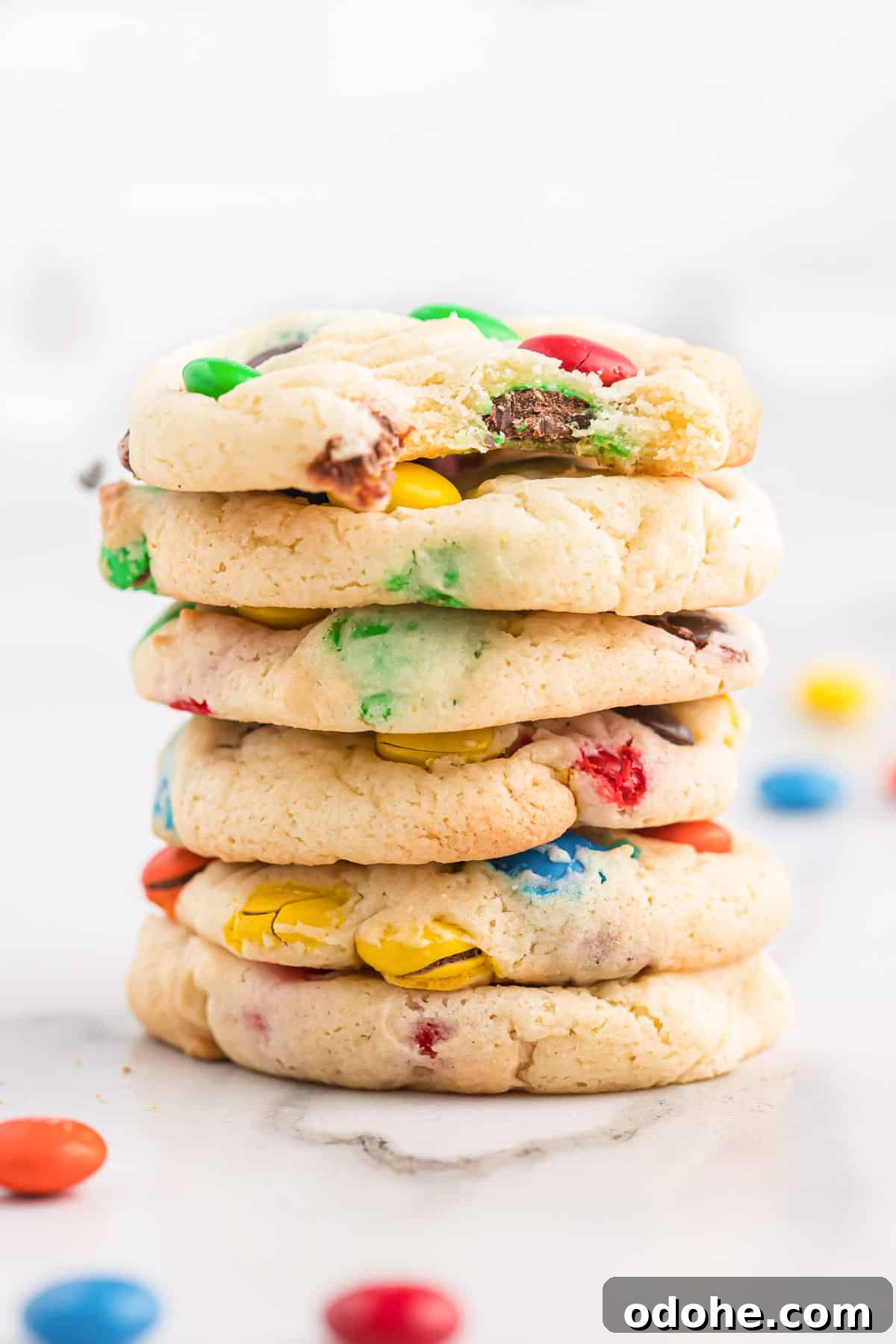 Chewy Cookies Made from White Cake Mix 12 white cake mix cookies stacked