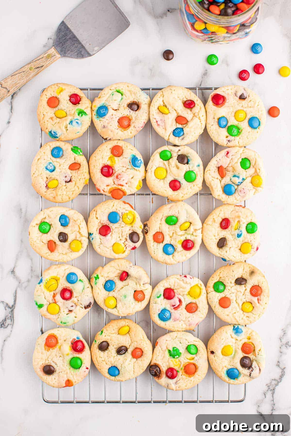 Chewy Cookies Made from White Cake Mix 9 white cake mix cookies on a cooling rack
