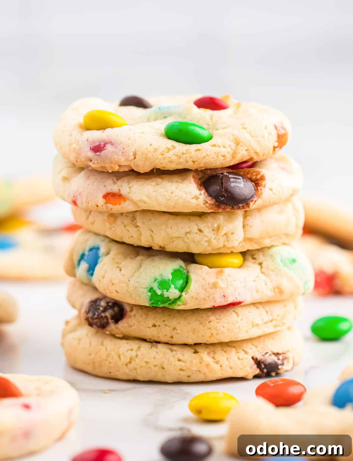 Chewy Cookies Made from White Cake Mix 10 white cake mix cookies stacked