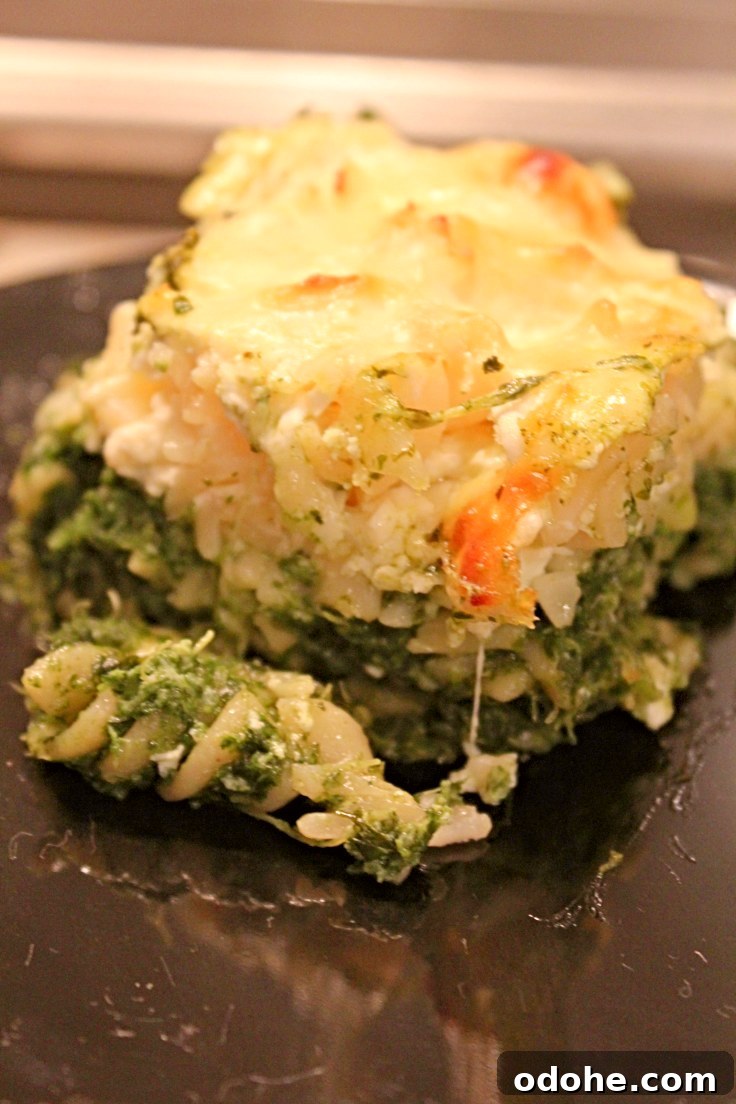 Cheesy Spinach Pasta Bake with Golden Crust 4 Cheesy spinach pasta