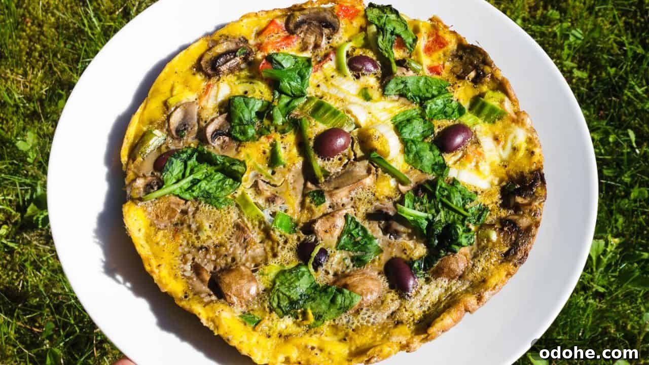 Pizza Omelette with Mushrooms and Spinach