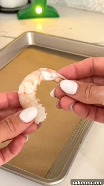 Peeled shrimp.