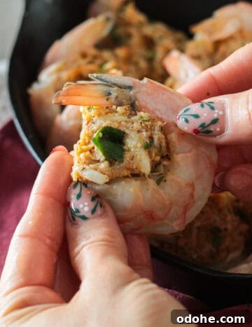 Shrimp with crab filling.