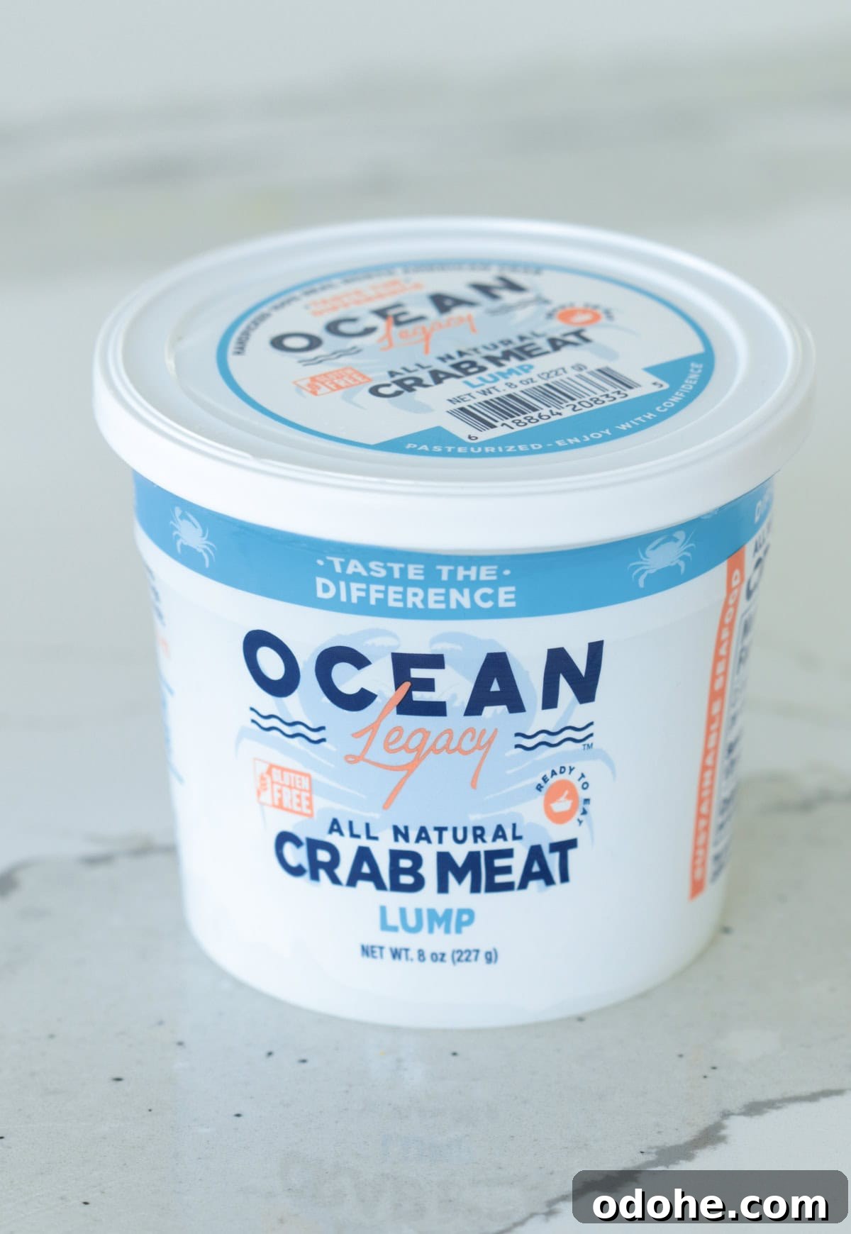 Container of lump crab meat.