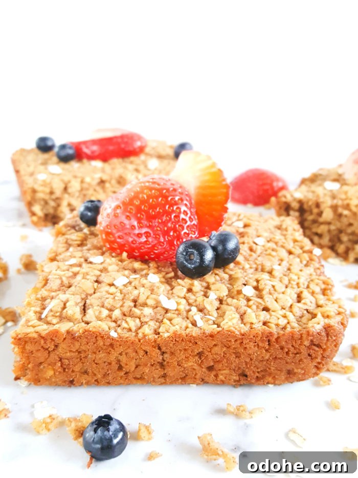Quick-Bake Oatmeal Casserole with Rolled Oats 2 Simple & Basic Baked Oatmeal Recipe - Naturally gluten free, sweetened with brown sugar, perfectly spiced, & made with quick oats. Easy to make & perfect for a hearty breakfast! | Beat Bake Eat
