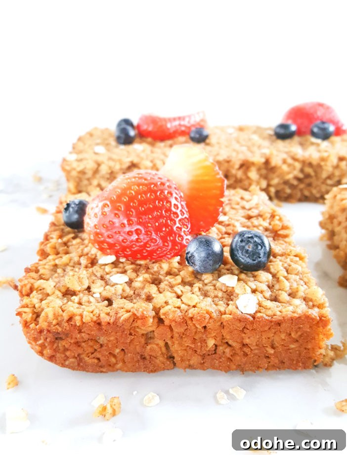 Quick-Bake Oatmeal Casserole with Rolled Oats 4 Simple & Basic Baked Oatmeal Recipe - Naturally gluten free, sweetened with brown sugar, perfectly spiced, & made with quick oats. Easy to make & perfect for a hearty breakfast! | Beat Bake Eat