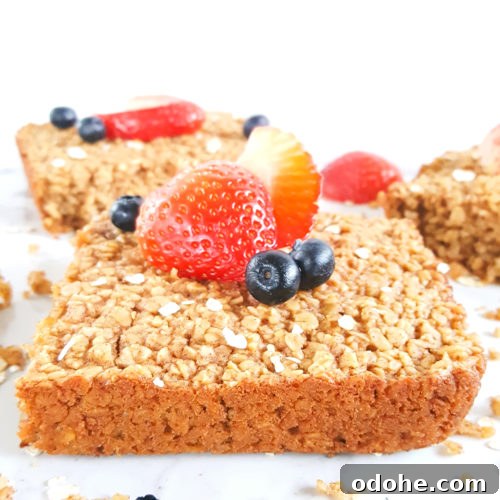 Quick-Bake Oatmeal Casserole with Rolled Oats 6 Simple & Basic Baked Oatmeal Recipe - Naturally gluten free, sweetened with brown sugar, perfectly spiced, & made with quick oats. Easy to make & perfect for a hearty breakfast! | Beat Bake Eat