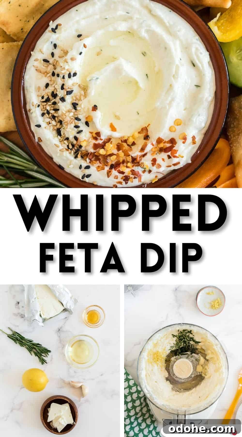 Creamy Whipped Feta Dip Recipe for Parties and Appetizers 10 Pinterest pin image for whipped feta dip recipe
