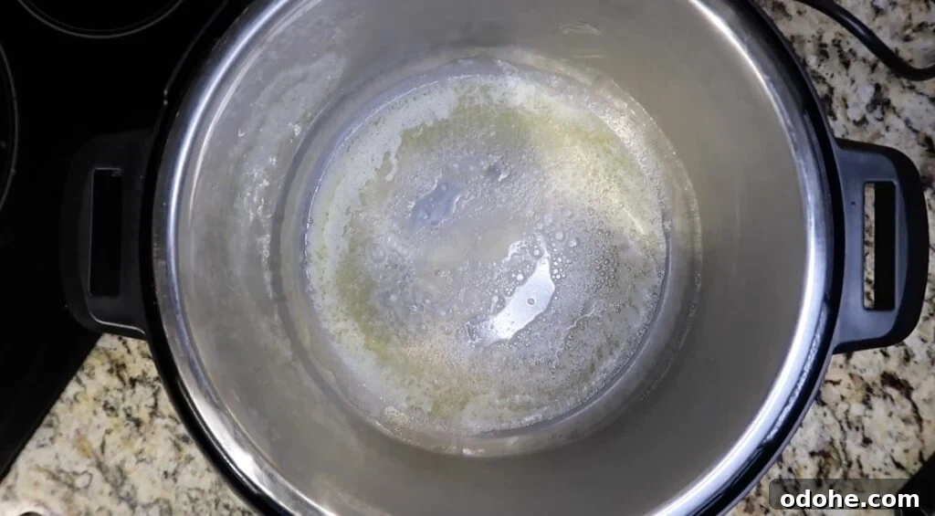 Melted butter in pot
