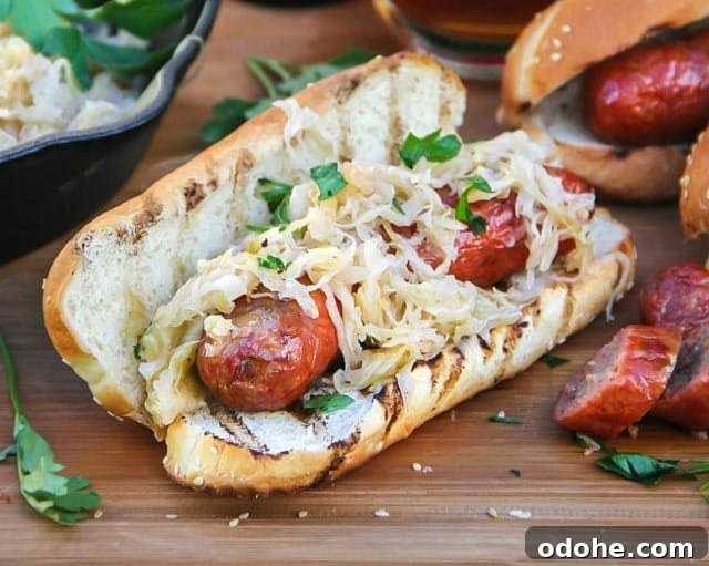 Smoked Smithfield Craft Collection Yuengling Traditional Bratwurst and Sauerkraut Hoagie
