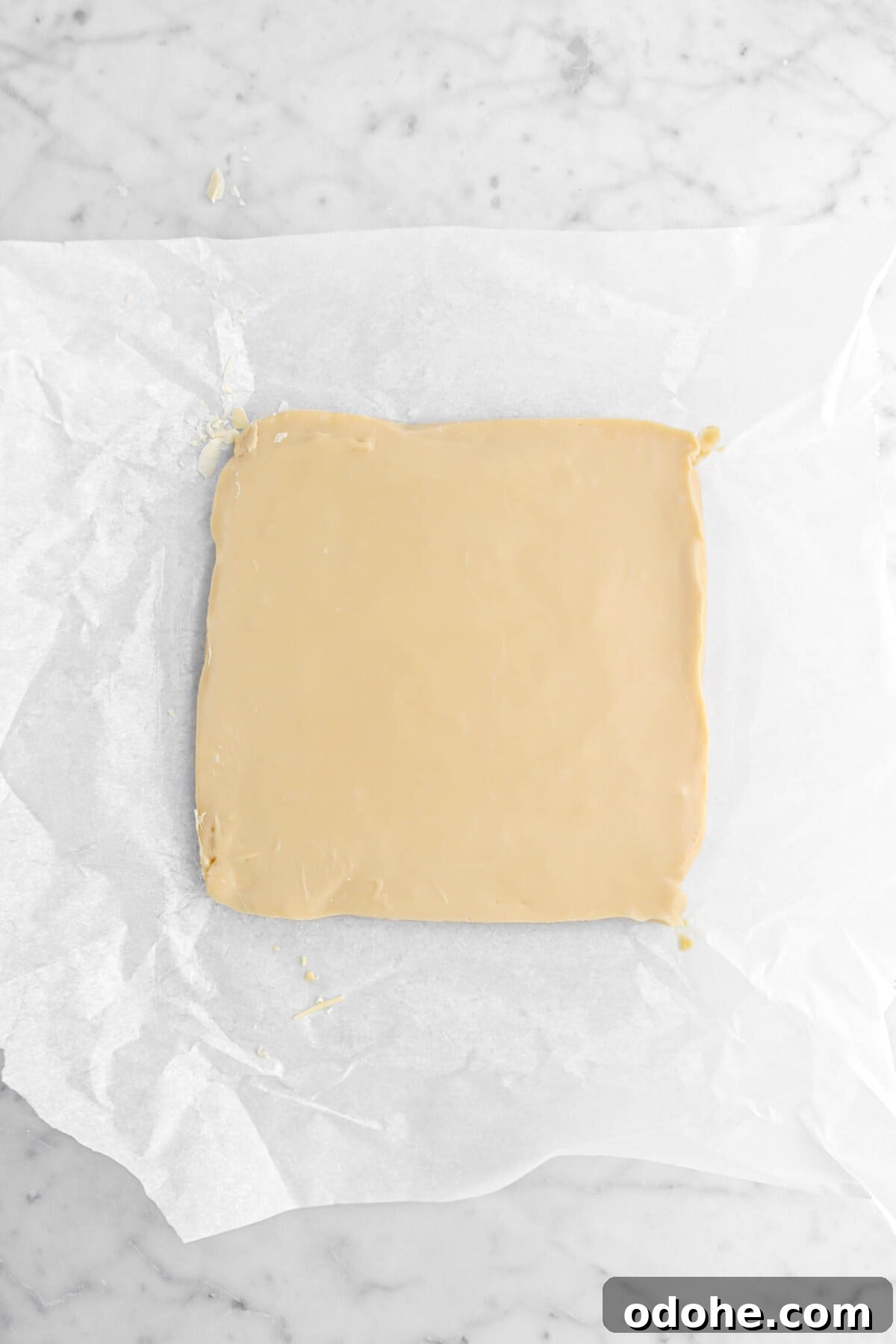 fudge on parchment paper.