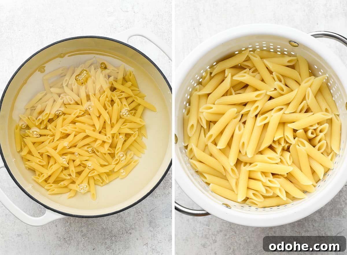 Zesty Lemon Pasta Salad with Fresh Herbs and Creamy Dressing 6 cooking penne pasta to make Lemon Summer Pasta Salad