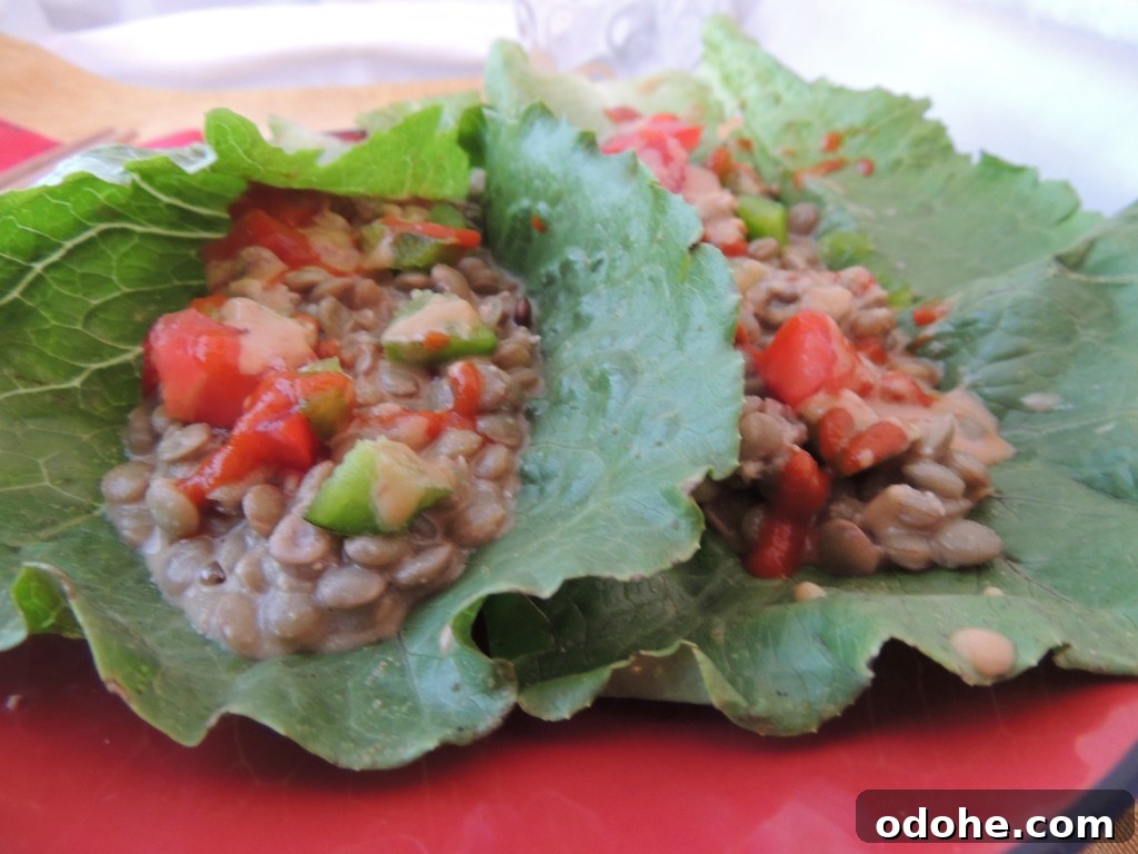 Thai-Style Lentil Lettuce Wraps (Vegan, Gluten-Free) 3 Cooked lentils and ingredients