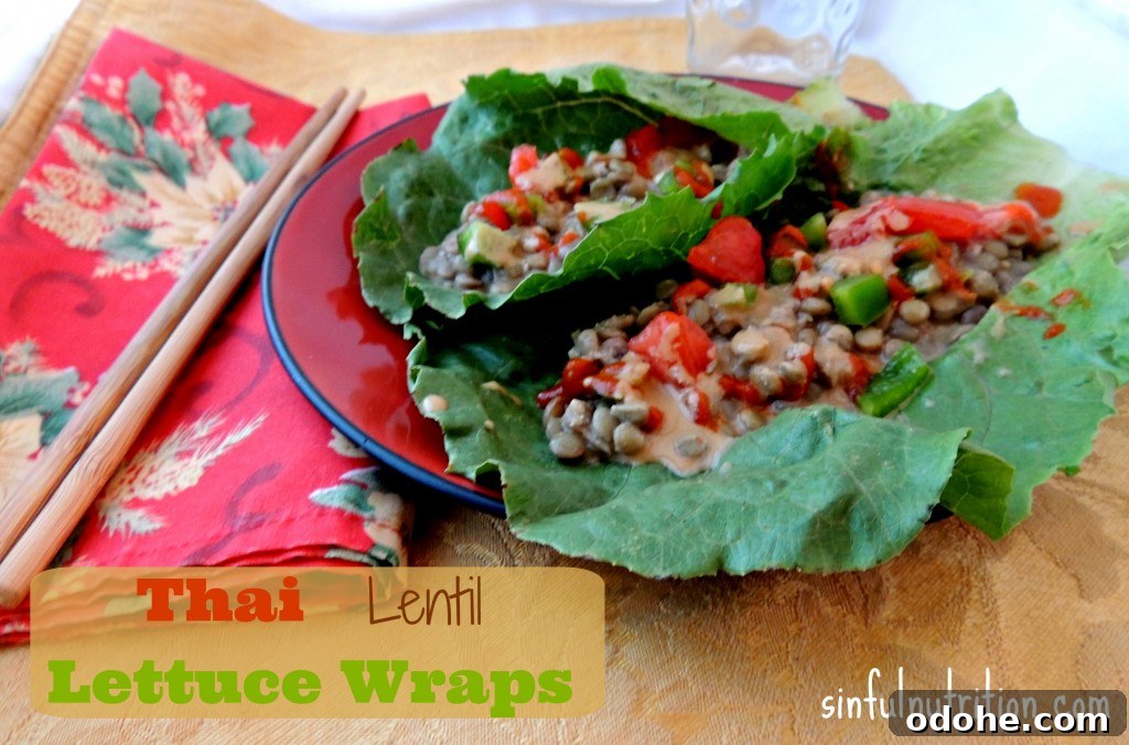 Thai-Style Lentil Lettuce Wraps (Vegan, Gluten-Free) 5 Thai lentil salad