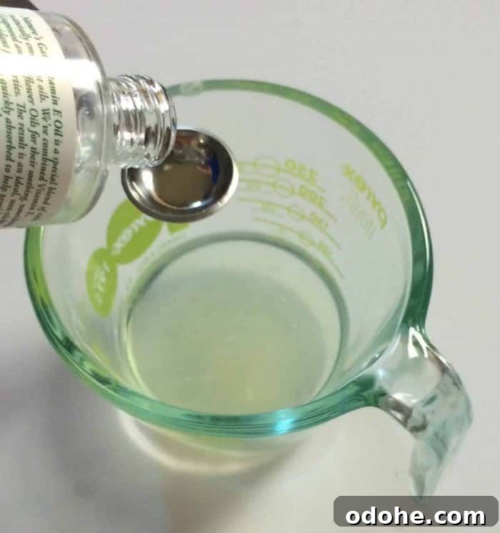 adding vitamin e oil