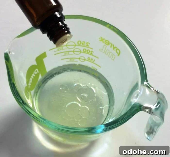 adding essential oils