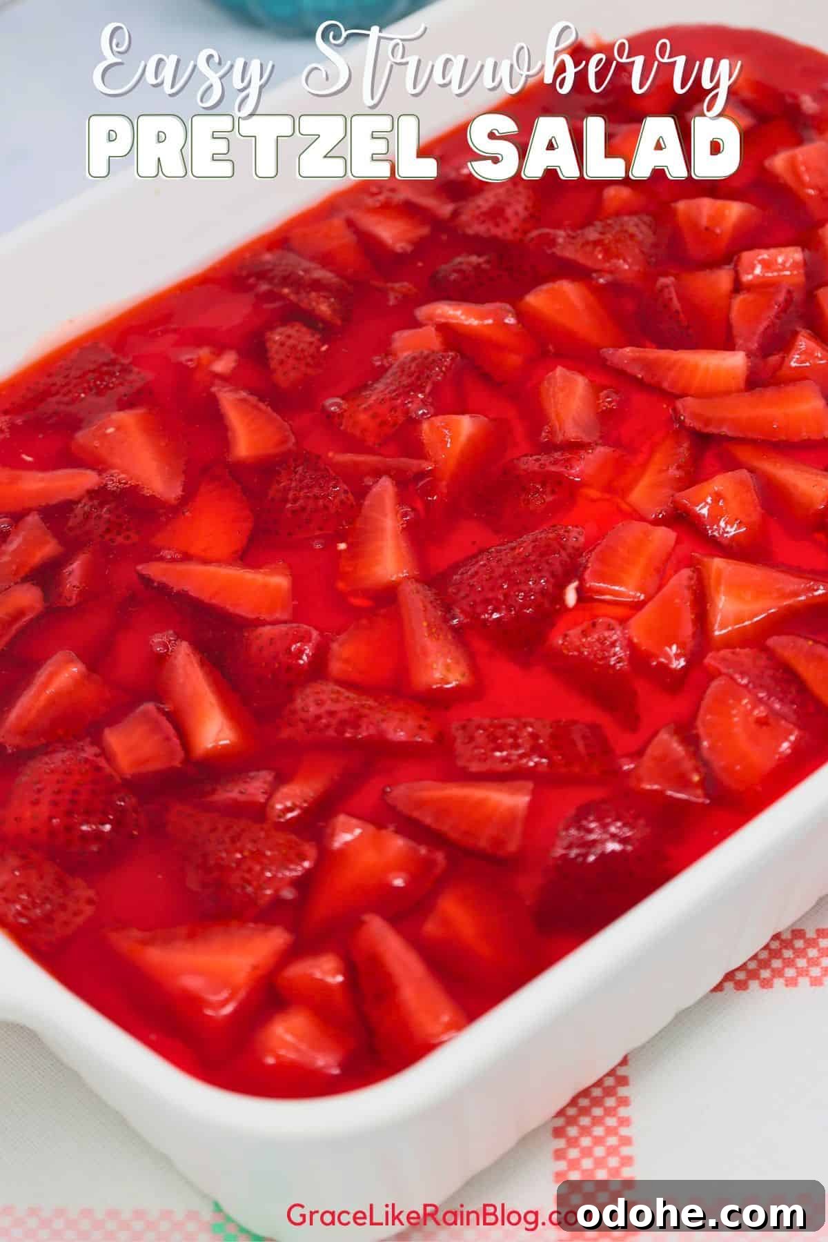 Make-Ahead Strawberry Pretzel Salad with Fresh Berries 2 Easy strawberry pretzel salad with fresh strawberries, creamy cheesecake layer, and crunchy pretzel crust in a 9x13 inch baking dish