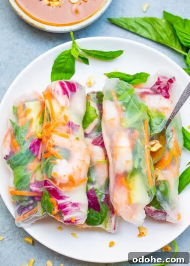 Fresh Spring Rolls with Peanut Sauce - Healthy rolls that taste just like your favorite Asian restaurant makes!!
