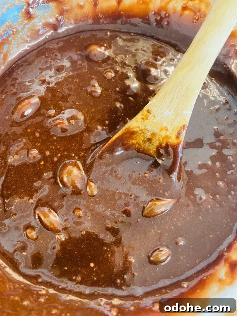 Molten Chocolate Lava Cakes for the Air Fryer 4 cake batter in a bowl