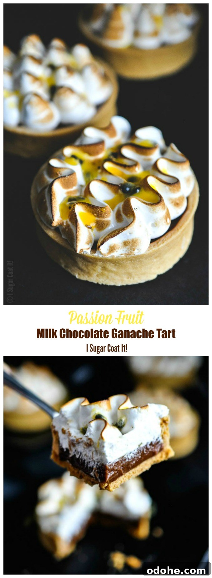 Milk Chocolate and Passion Fruit Ganache Tarts 6 Milk Chocolate Passion Fruit Ganache Tarts