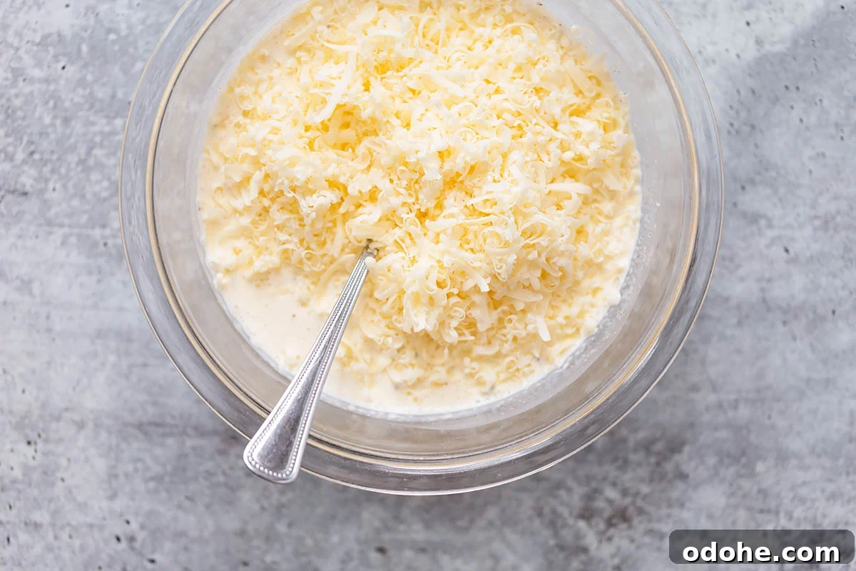 Ham and Noodle Casserole (Schinkenfleckel) Recipe 5 grated cheese with egg and cream