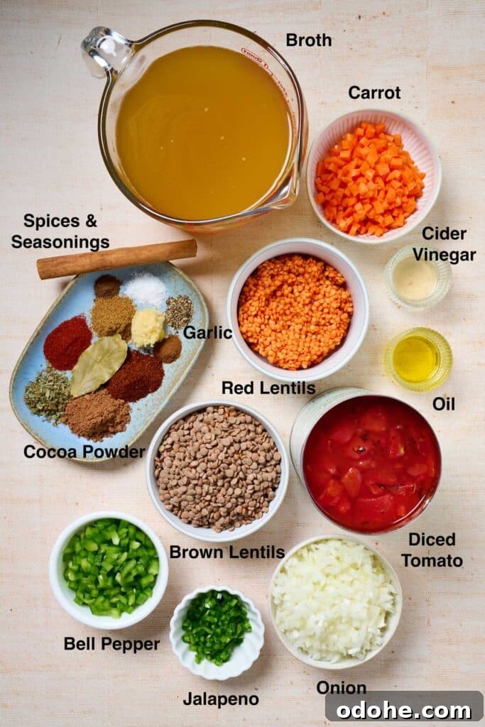Cincinnati-Style Lentil Chili Recipe for Rich, Hearty Flavor 3 Ingredients to make lentil chili