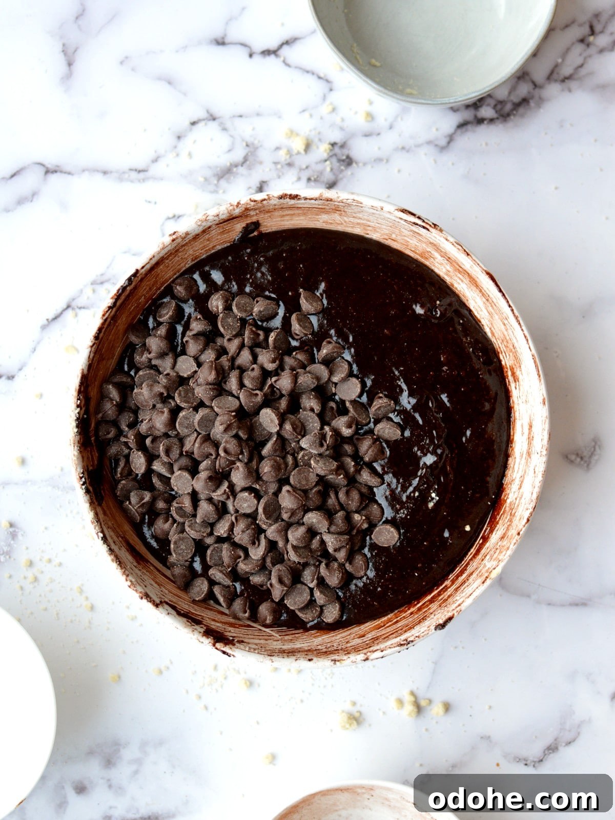 Fudgy Almond Flour Brownies Recipe — Gluten-Free Chocolate Treat 7 almond flour brownie batter with chocolate chips