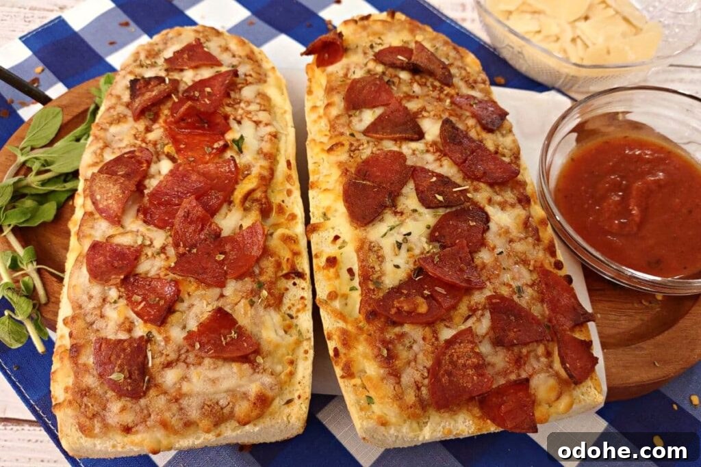 Air Fryer Red Baron French Bread Pizza Recipe in 15 Minutes 3 air fryer french bread pizza next to marinara sauce