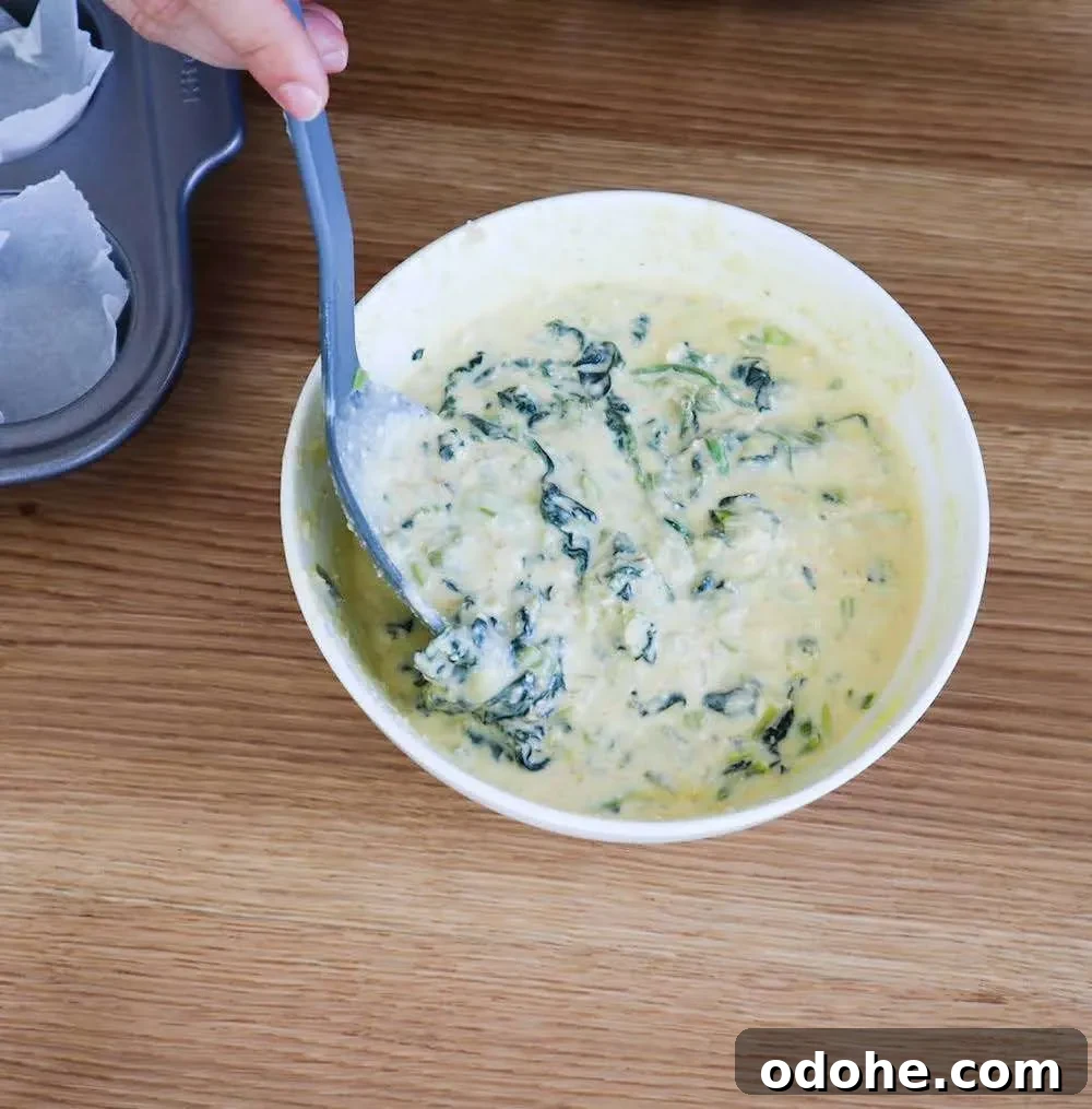 mix in the spinach