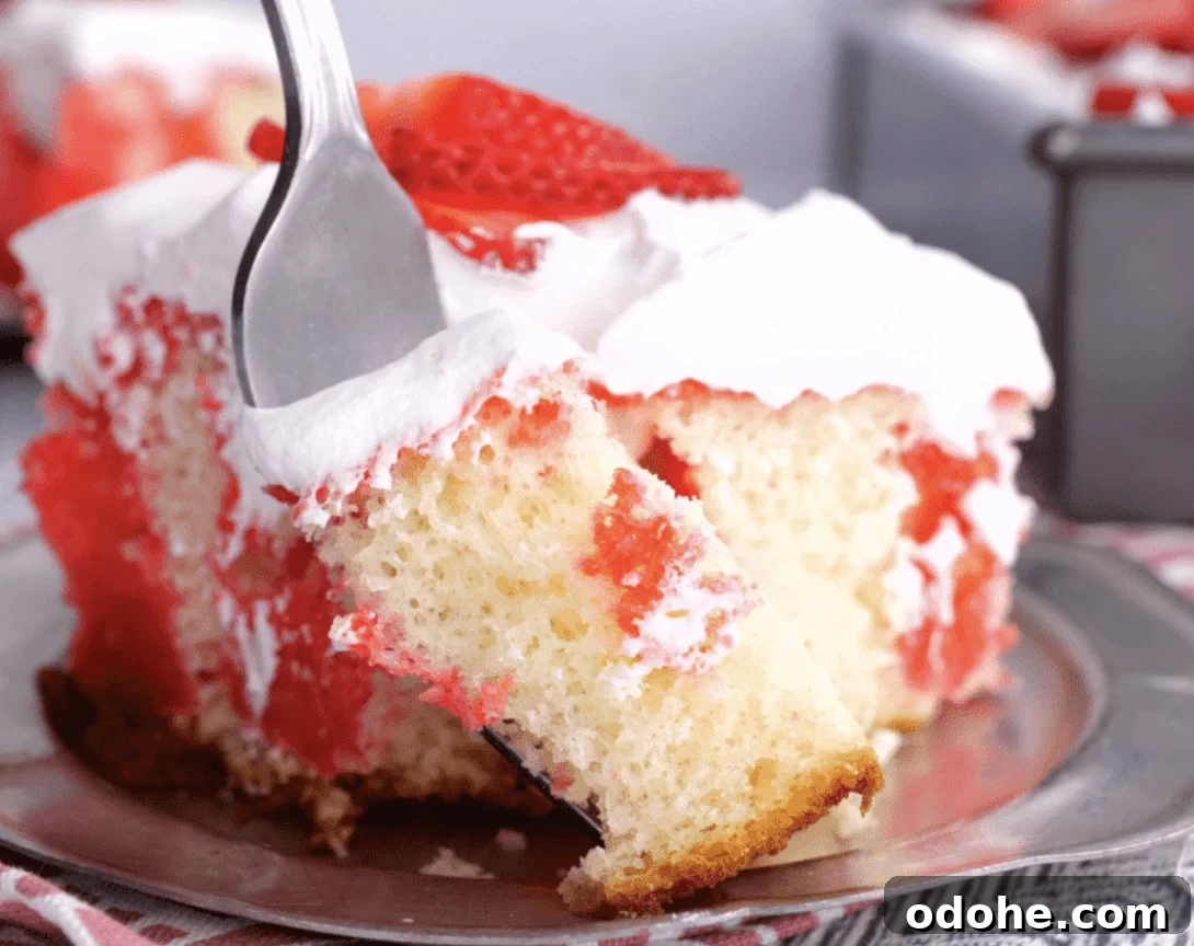 Strawberry Jello Poke Cake