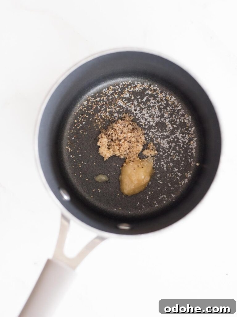 Sticky-Sauce Chicken Meatballs with Sweet Glaze 13 salt, pepper, garlic, and ginger in a sauce pan