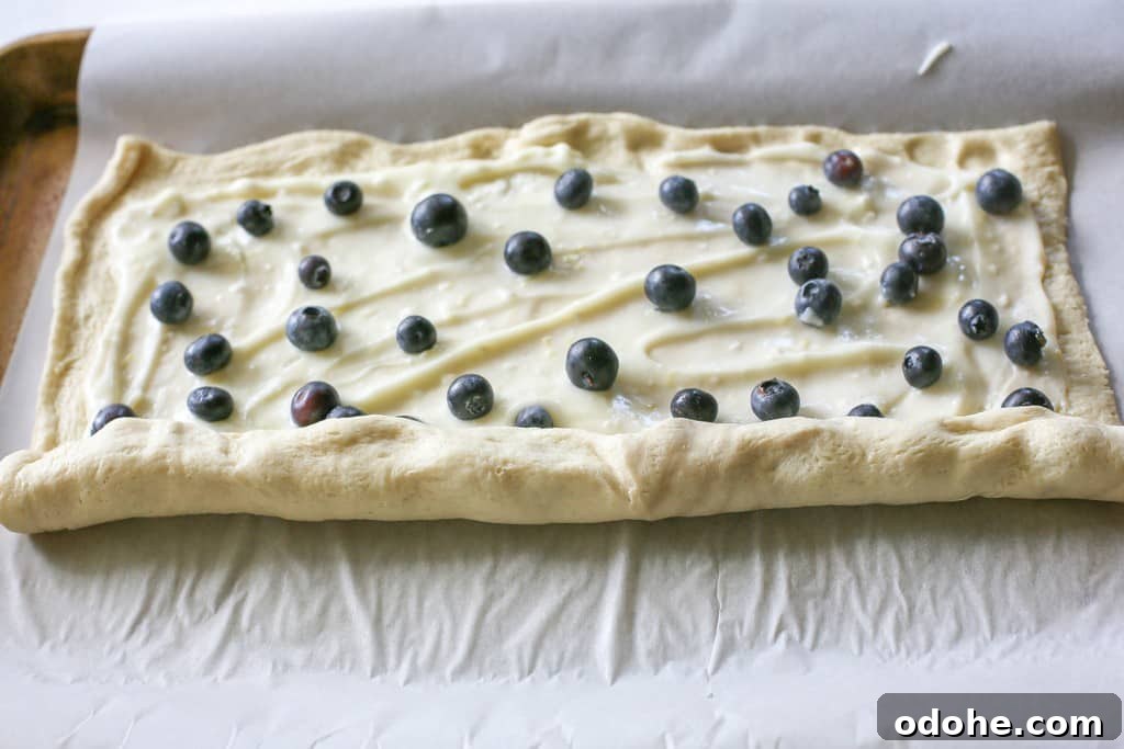 Blueberry Lemon Crescent dough
