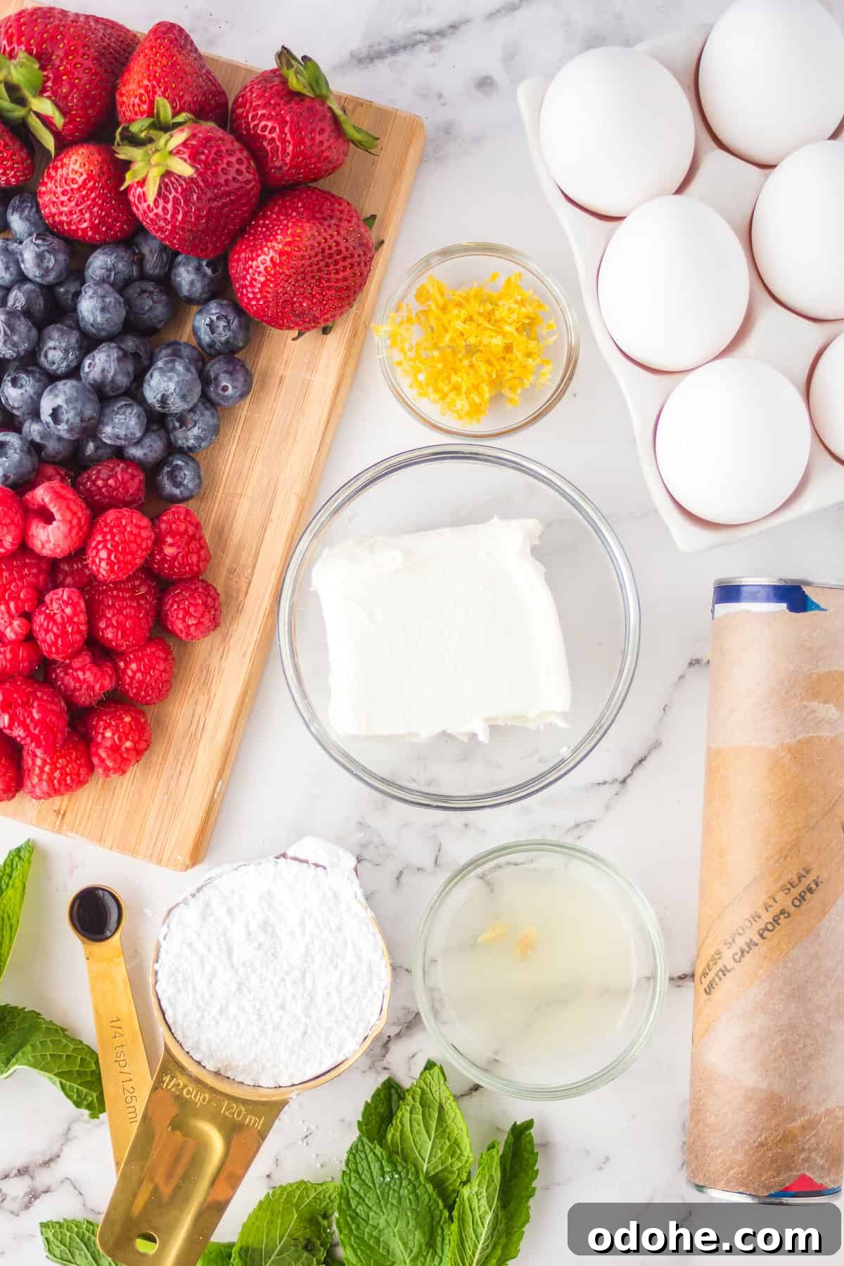 Crescent Dough Berry Tart: Quick Recipe for Flaky Fruit Tarts 4 Ingredients needed to make Berry Tarts