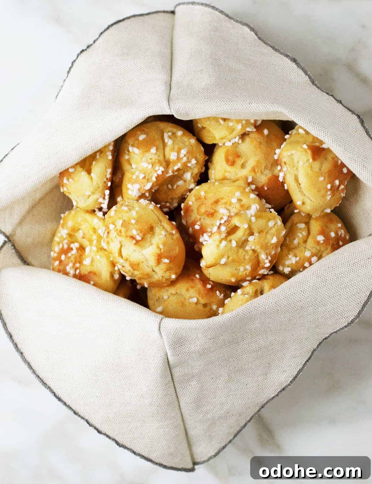 Choquettes Served in a Linen Lined Basket
