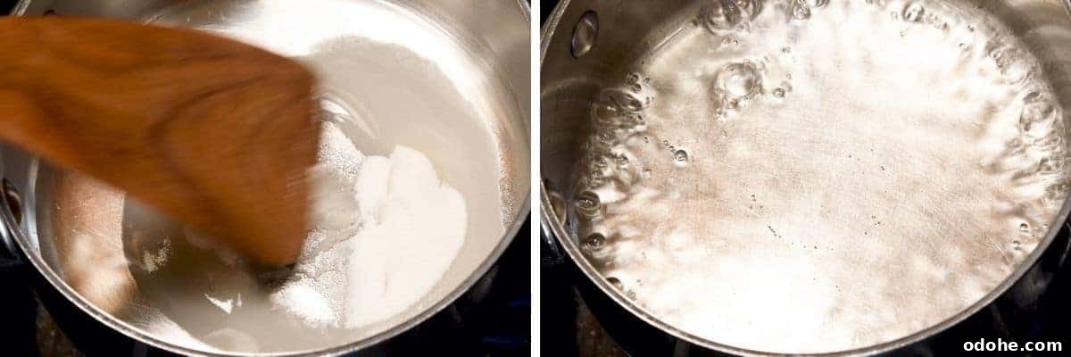 making sugar glaze