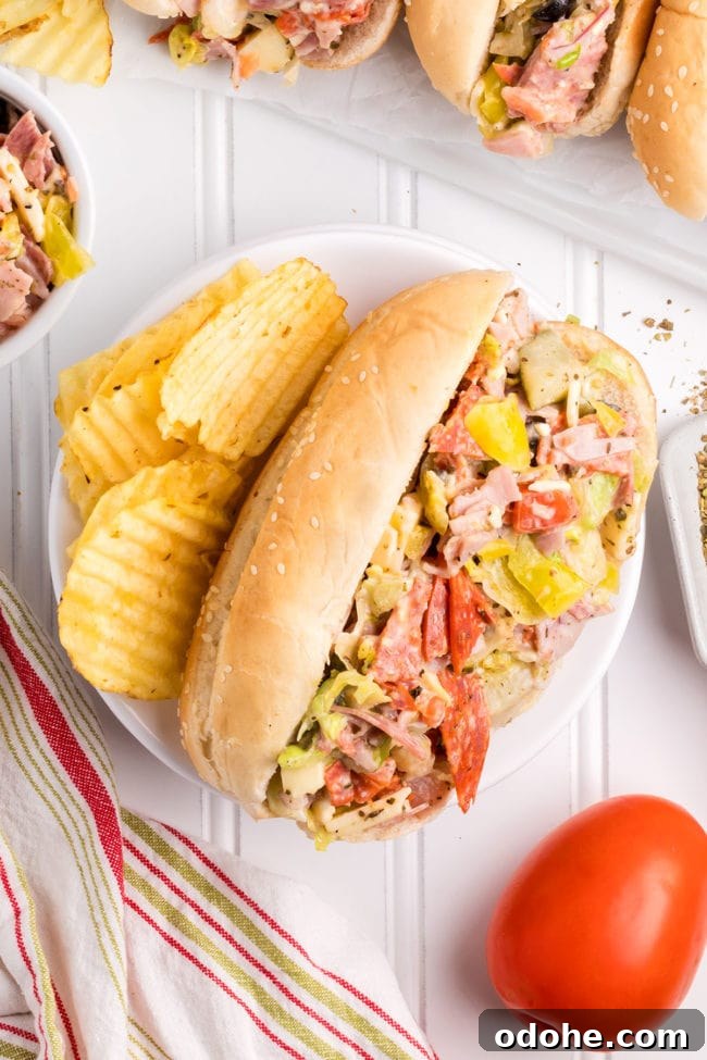 Crispy Chopped Italian Sandwich + Fix for Soggy Buns 12 Chopped Italian Sandwich on a hoagie