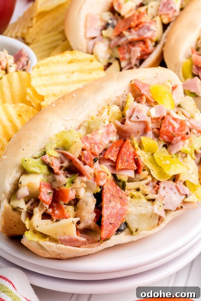 Crispy Chopped Italian Sandwich + Fix for Soggy Buns 10 Chopped Italian Grinder Sandwich