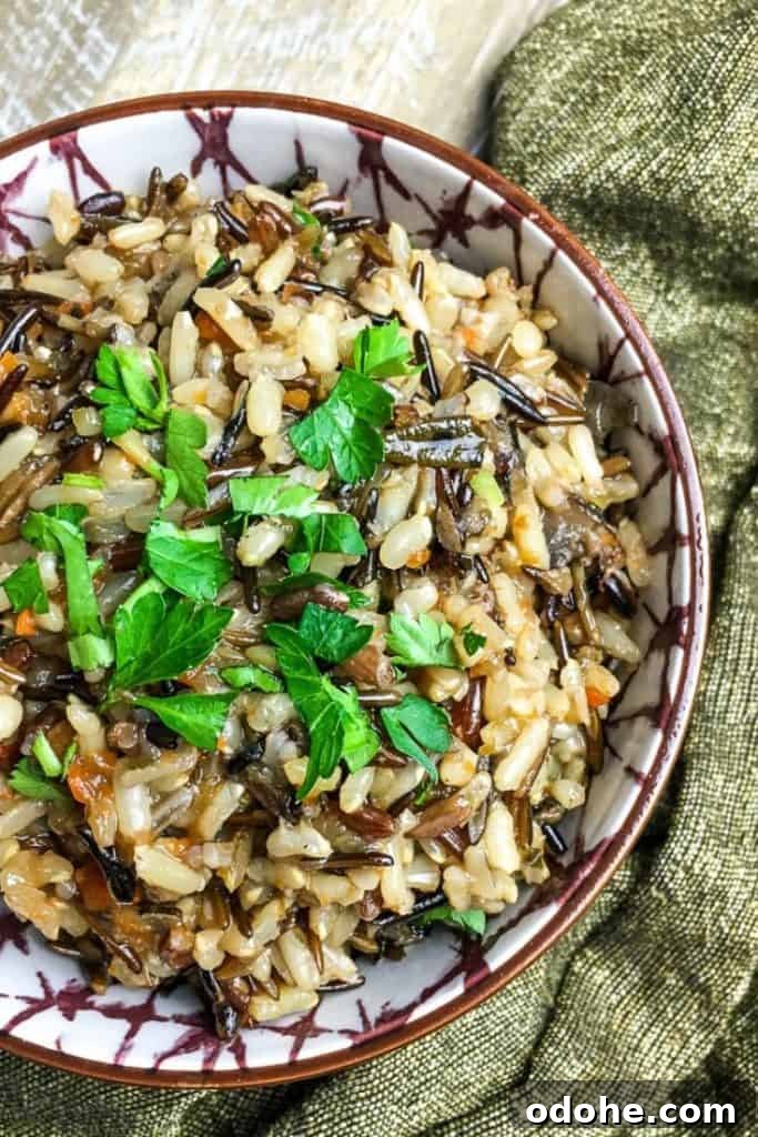 Instant Pot Wild Rice Pilaf with Mushrooms & Herbs 3 instant pot wild rice pilaf with mushrooms